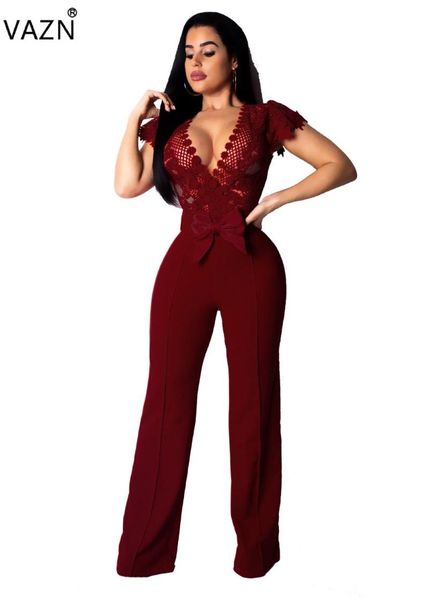 women's jumpsuits & rompers vazn 2021 brand style women solid lace deep v-neck short sleeve eelgant straight romper ofn618, Black;white
women's jumpsuits & rompers vazn 2021 brand style women solid lace deep v-neck short sleeve eelgant straight romper ofn618, Black;white