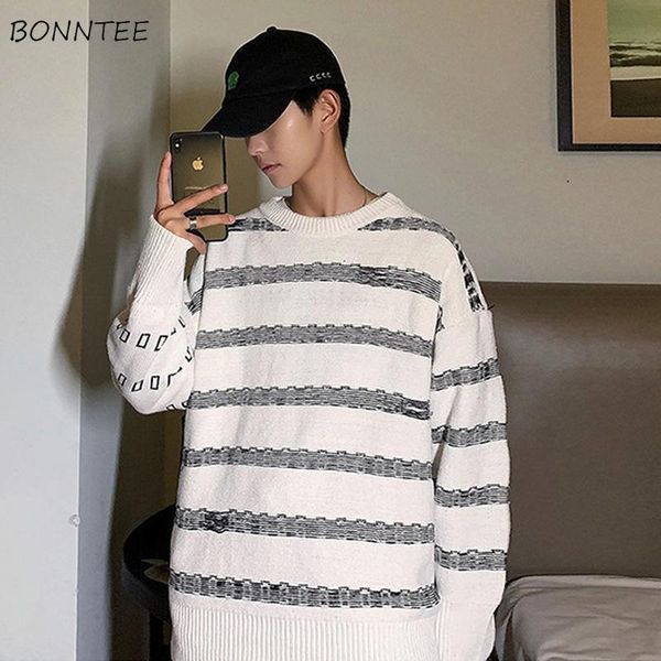 men's sweaters pullovers men all-match fashion classic stylish loose striped knitwear teens preppy style casual vintage ins streetwear, White;black
men's sweaters pullovers men all-match fashion classic stylish loose striped knitwear teens preppy style casual vintage ins streetwear, White;black