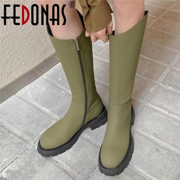 boots fedonas arrival knee high for women brand fashion concise genuine leather thick heels autumn winter zipper shoes woman, Black
boots fedonas arrival knee high for women brand fashion concise genuine leather thick heels autumn winter zipper shoes woman, Black