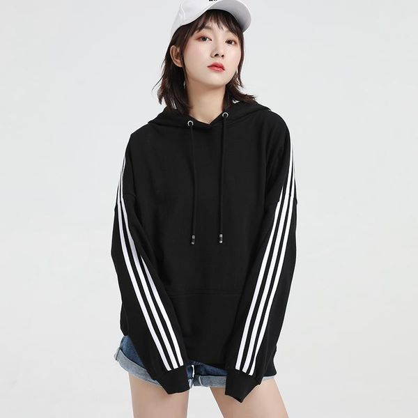 women's hoodies & sweatshirts jvzkass 2021 three bars long sleeve hooded version of the loose lazy head coat solid color sports z305, Black
women's hoodies & sweatshirts jvzkass 2021 three bars long sleeve hooded version of the loose lazy head coat solid color sports z305, Black