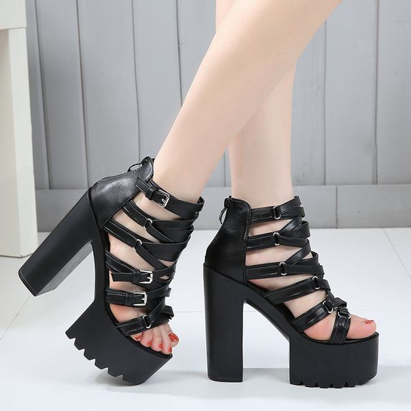 verano las mujeres 14cm alto tacn roma desfile noche clubplatform peep toe sandalias de gladiador, Black
verano las mujeres 14cm alto tacn roma desfile noche clubplatform peep toe sandalias de gladiador, Black