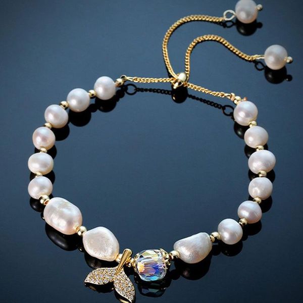 link, chain fishtail locke freshwater pearls elegant fashion bracelet creativity fish bone master design adjustable size, Black
link, chain fishtail locke freshwater pearls elegant fashion bracelet creativity fish bone master design adjustable size, Black