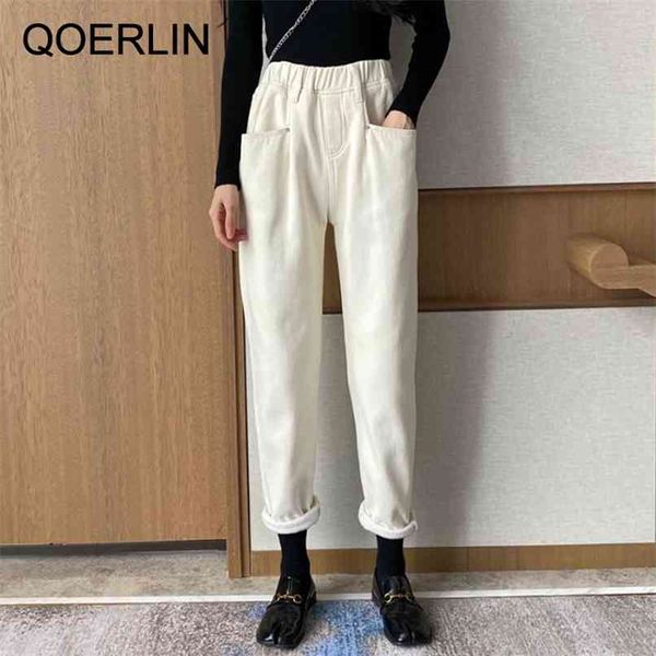 vintage winter plus velvet keep warm jeans women elastic waist pants high white denim mom trouser ankle length 210601, Blue
vintage winter plus velvet keep warm jeans women elastic waist pants high white denim mom trouser ankle length 210601, Blue
