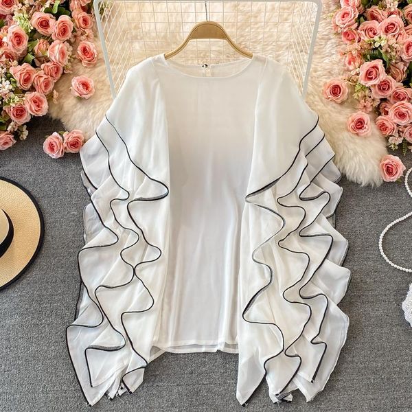 women's blouses & shirts women blouse sleeveless shirt chiffo woman blusas frech chic 2022 spring o neck, White
women's blouses & shirts women blouse sleeveless shirt chiffo woman blusas frech chic 2022 spring o neck, White