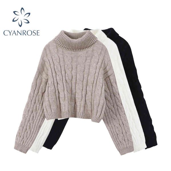 solid short sweater women turtleneck long sleeve warm knitted cotton korean style elegant sweater pullovers female 210417, White;black
solid short sweater women turtleneck long sleeve warm knitted cotton korean style elegant sweater pullovers female 210417, White;black