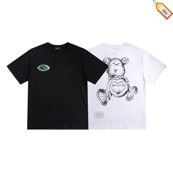 2022 spring and summer new off cartoon graffiti bear print round neck short sleeve batch, White;black
2022 spring and summer new off cartoon graffiti bear print round neck short sleeve batch, White;black