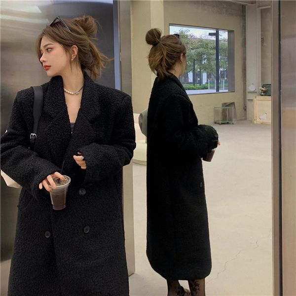 women's wool & blends woolen coat women winter long fashion thick warm outerwear plus size female jacket, Black
women's wool & blends woolen coat women winter long fashion thick warm outerwear plus size female jacket, Black