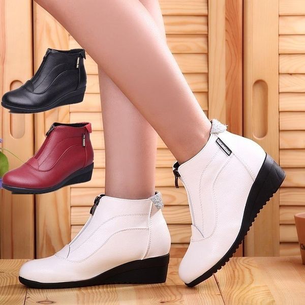 boots fashion women wedge shoes causal leather ankle comfortable zipper for autumn winter square dance mom, Black
boots fashion women wedge shoes causal leather ankle comfortable zipper for autumn winter square dance mom, Black