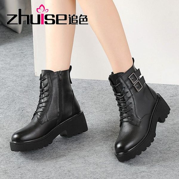 boots leather 2021 women's shoes thick soled motorcycle british style autumn and winter high heel short, Black
boots leather 2021 women's shoes thick soled motorcycle british style autumn and winter high heel short, Black
