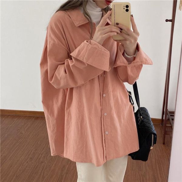 women's blouses & shirts autumn arrival loose solid color corduroy lapel shirt korean style ins simple ladies clothes women, White
women's blouses & shirts autumn arrival loose solid color corduroy lapel shirt korean style ins simple ladies clothes women, White