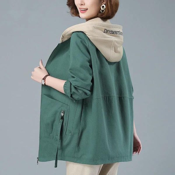 women's trench coats windbreaker female spring autumn jacket loose plus size 4xl women hooded outerwear casual clothing, Tan;black
women's trench coats windbreaker female spring autumn jacket loose plus size 4xl women hooded outerwear casual clothing, Tan;black