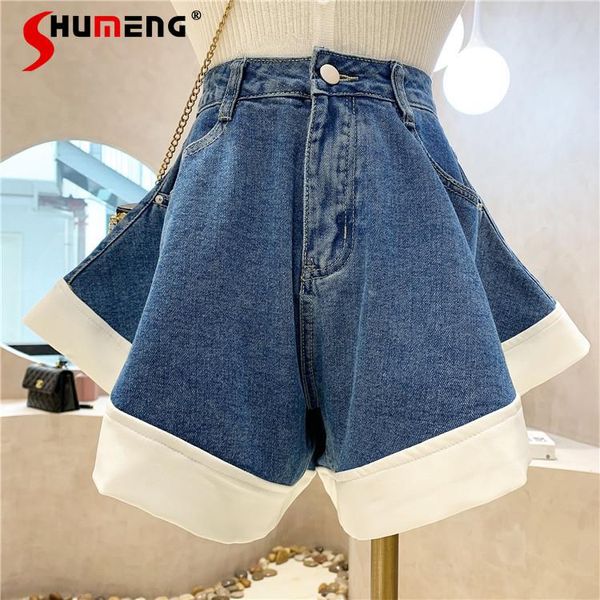 women's jeans high waist stitching solid color denim bud-waisted shorts 2021 summer fashion all-match loose for female, Blue
women's jeans high waist stitching solid color denim bud-waisted shorts 2021 summer fashion all-match loose for female, Blue