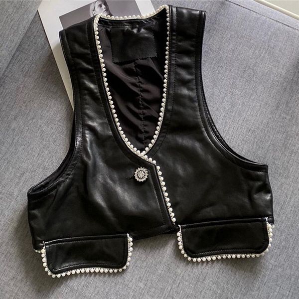 women's fur & faux 2021 fashion women vest natural genuine leather gilet spring girl waistcoat autunm winter lady 100% sheepskin jacket, Black
women's fur & faux 2021 fashion women vest natural genuine leather gilet spring girl waistcoat autunm winter lady 100% sheepskin jacket, Black