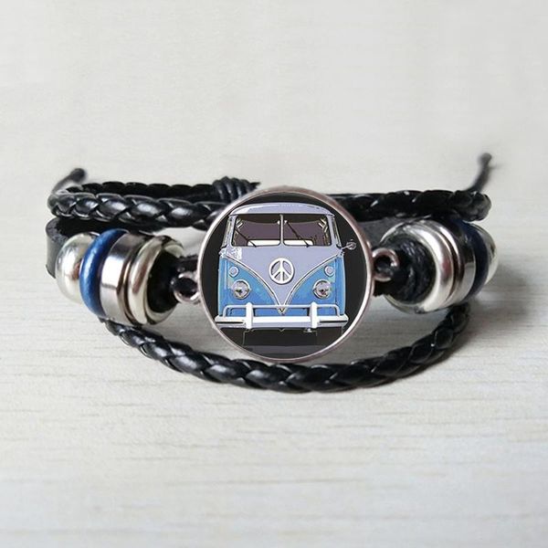 link, chain retro hippie peace sign fan bus leather bracelet fashion men and women jewelry convex round glass black
link, chain retro hippie peace sign fan bus leather bracelet fashion men and women jewelry convex round glass black