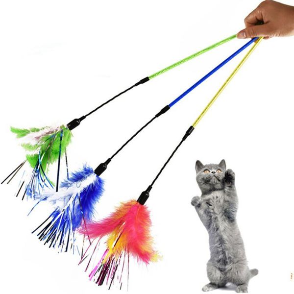funny interactive cat wands toy colorful feather teaser for cats kitten colored ribbon teasing stick pet products toys
funny interactive cat wands toy colorful feather teaser for cats kitten colored ribbon teasing stick pet products toys