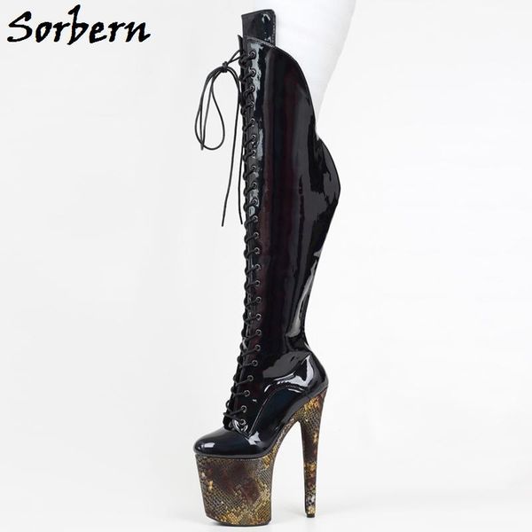 boots sorben custom over the knee holo snake lace up pole dance high heel platform boot stripper heels 20cm 17cm 15cm, Black
boots sorben custom over the knee holo snake lace up pole dance high heel platform boot stripper heels 20cm 17cm 15cm, Black