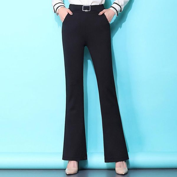 women elegant chic black flare pants spring autumn plus size high waist formal work trouser slim casual bell bottom 1007 women's & capr, Black;white
women elegant chic black flare pants spring autumn plus size high waist formal work trouser slim casual bell bottom 1007 women's & capr, Black;white