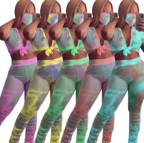 women's tracksuits summer women suit dye print short sleeves tie t-shirt stacked leggings two piece set european and american clothing, Gray
women's tracksuits summer women suit dye print short sleeves tie t-shirt stacked leggings two piece set european and american clothing, Gray