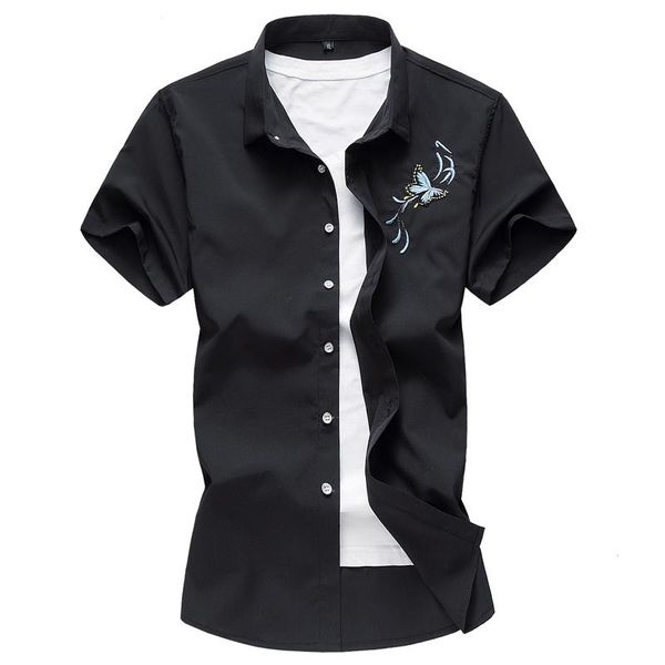 men's casual shirts plus size 7xl good quality butterfly embroidery short sleeve male 2021 summer cotton men designer, White;black
men's casual shirts plus size 7xl good quality butterfly embroidery short sleeve male 2021 summer cotton men designer, White;black