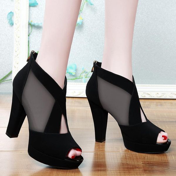 summer fashion fish mouth women high heel shoes mesh breathable pomps toe thick heels dress elegant footwear sandals, Black
summer fashion fish mouth women high heel shoes mesh breathable pomps toe thick heels dress elegant footwear sandals, Black