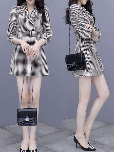 casual dresses dress spring style temperament double breasted suit coat women's lace up waist thousand bird lattice bubble sleeve sjcy, Black;gray
casual dresses dress spring style temperament double breasted suit coat women's lace up waist thousand bird lattice bubble sleeve sjcy, Black;gray