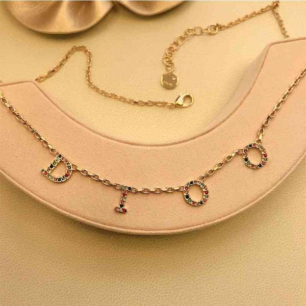 luxury designer fashion necklace high end d di jia color diamond dio letter brass french simple women's neck chain, Red;brown
luxury designer fashion necklace high end d di jia color diamond dio letter brass french simple women's neck chain, Red;brown
