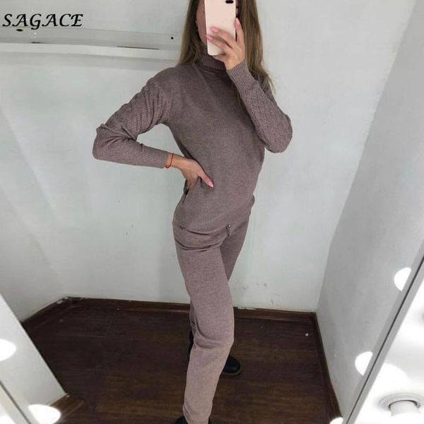two piece dress sagace set women solid sweater + pant knit sports turtleneck thick wool popullover casual loose two-piece suit, White
two piece dress sagace set women solid sweater + pant knit sports turtleneck thick wool popullover casual loose two-piece suit, White