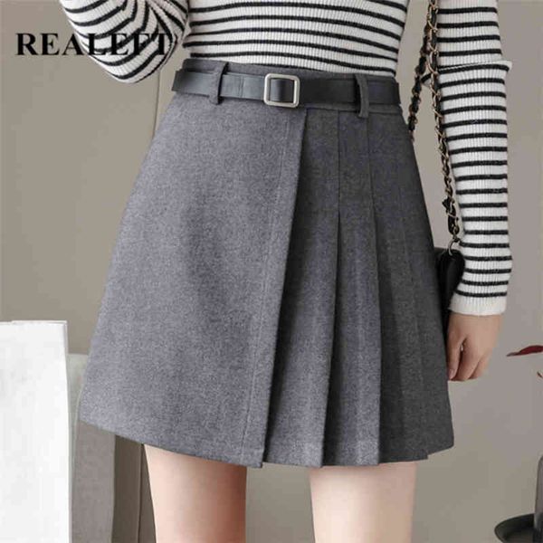 autumn winter women solid woolen skirt high waist mini skirts with belt minimalist skater pleated womens 210428, Black
autumn winter women solid woolen skirt high waist mini skirts with belt minimalist skater pleated womens 210428, Black