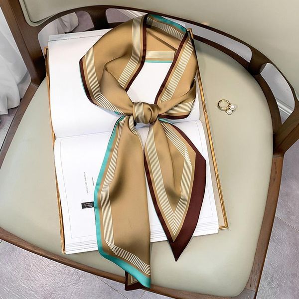 scarves 2021 thin narrow skinny silk scarf women ladies spring summer striped small headscarf handle, Blue;gray
scarves 2021 thin narrow skinny silk scarf women ladies spring summer striped small headscarf handle, Blue;gray