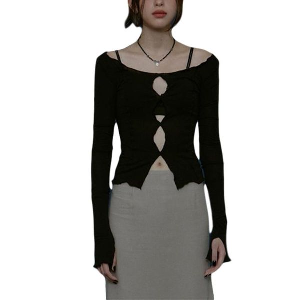 women casual t-shirts ladies long sleeve patchwork off shoulder slim fit pullover autumn spring tee crop club dresses, Black;gray
women casual t-shirts ladies long sleeve patchwork off shoulder slim fit pullover autumn spring tee crop club dresses, Black;gray