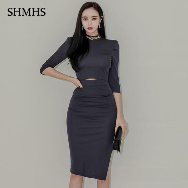 elegant party tight dress 2021 spring temperament stand neck three-quarter sleeves high waist hollow side split women's dresses casual, Black;gray
elegant party tight dress 2021 spring temperament stand neck three-quarter sleeves high waist hollow side split women's dresses casual, Black;gray