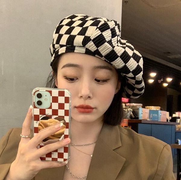 female autumn and winter checkerboard plaid beret berets hats caps gsbl027 fashion women's spring summer net red cloud hat, Blue;gray
female autumn and winter checkerboard plaid beret berets hats caps gsbl027 fashion women's spring summer net red cloud hat, Blue;gray