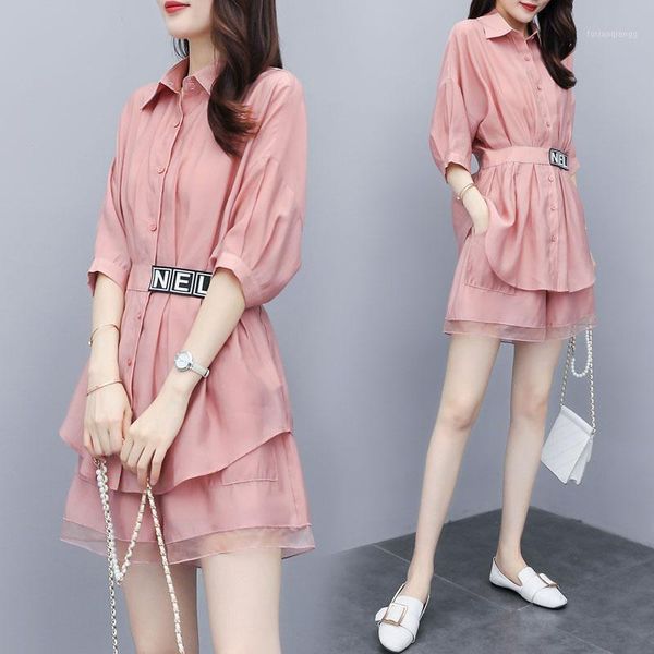 organza two piece set women korean fashion clothing lounge wear half sleeve lapel splice solid shirts + wide leg shorts women's tracksu, Gray
organza two piece set women korean fashion clothing lounge wear half sleeve lapel splice solid shirts + wide leg shorts women's tracksu, Gray