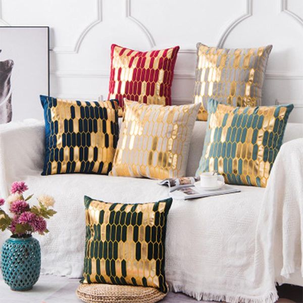 cushion/decorative pillow cushion cover golden luxury decoration home geometric bronzing thick velvet bottom 45x45cm
cushion/decorative pillow cushion cover golden luxury decoration home geometric bronzing thick velvet bottom 45x45cm