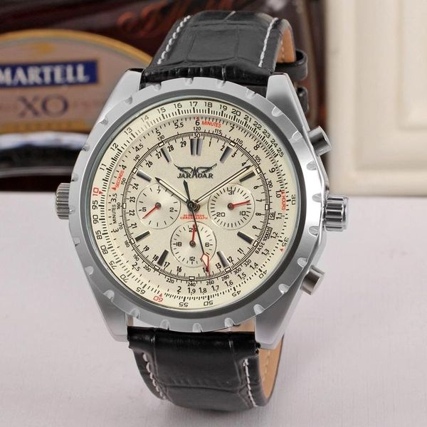 wristwatches jaragar mechanical men's watches vintage 24hour calendar design automatic leather band wrist watch men relogio masculino, Slivery;brown
wristwatches jaragar mechanical men's watches vintage 24hour calendar design automatic leather band wrist watch men relogio masculino, Slivery;brown