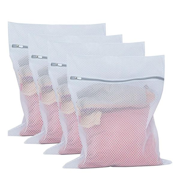 large mesh laundry bag with zipper-pack of 4, clothing washing bags for laundry,bra and lingerie
large mesh laundry bag with zipper-pack of 4, clothing washing bags for laundry,bra and lingerie