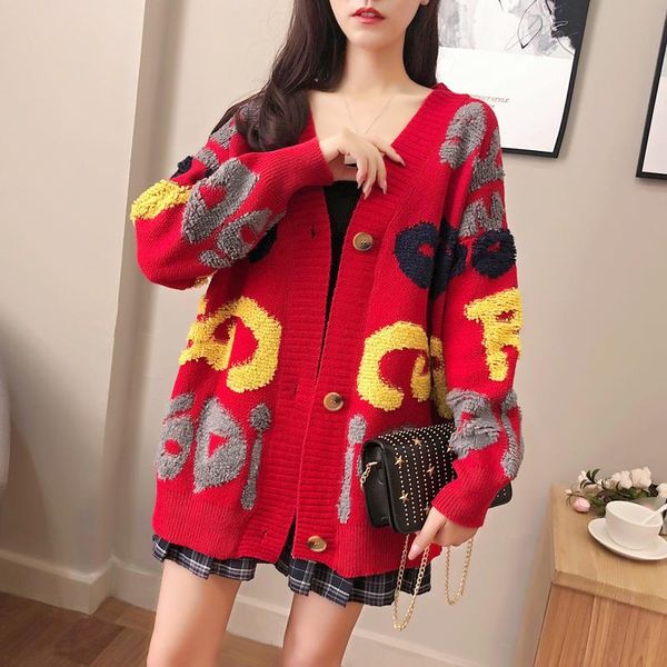women's knits & tees korean autumn plus size cardigan coats vintage patchwork v-neck loose long knitwear single-breasted knitted sweate, White
women's knits & tees korean autumn plus size cardigan coats vintage patchwork v-neck loose long knitwear single-breasted knitted sweate, White