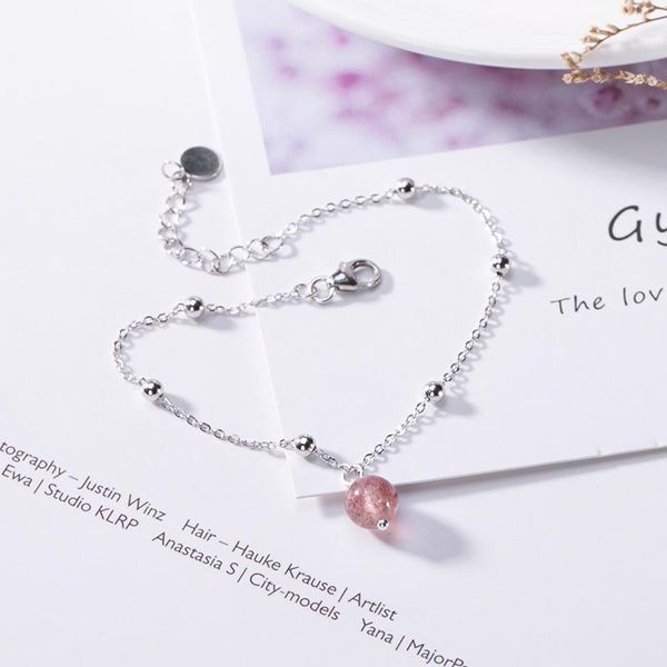 link, chain 2021simple pink crystal round bead lady bracelet sen is sweet zhao peach blossom transport silver s925 sterling silve, Black
link, chain 2021simple pink crystal round bead lady bracelet sen is sweet zhao peach blossom transport silver s925 sterling silve, Black
