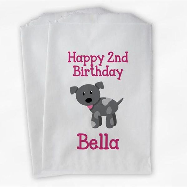 gift wrap custom puppy birthday party candy favor bags - pink and gray doggy for kids or dogs -paper
gift wrap custom puppy birthday party candy favor bags - pink and gray doggy for kids or dogs -paper