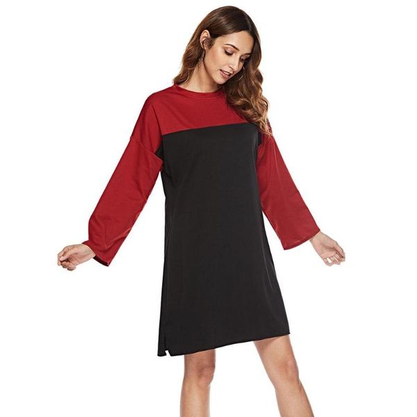 casual dresses autumn contrast color slit oversized drop shoulder stretch short sweatshirt dress for women lady fall solid mini, Black;gray
casual dresses autumn contrast color slit oversized drop shoulder stretch short sweatshirt dress for women lady fall solid mini, Black;gray
