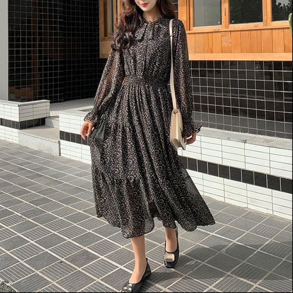 chiffon spring summer fashion womens dresses long sleeve print floral vintage casual elastic waist a line vestido, Black;gray
chiffon spring summer fashion womens dresses long sleeve print floral vintage casual elastic waist a line vestido, Black;gray