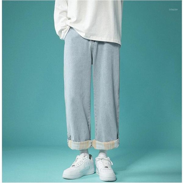 men's jeans 2021 brand clothing fashion women plaid cuffed jeans/men's loose cotton casual jeans/lovers hip-hop style haroun pants, Blue
men's jeans 2021 brand clothing fashion women plaid cuffed jeans/men's loose cotton casual jeans/lovers hip-hop style haroun pants, Blue