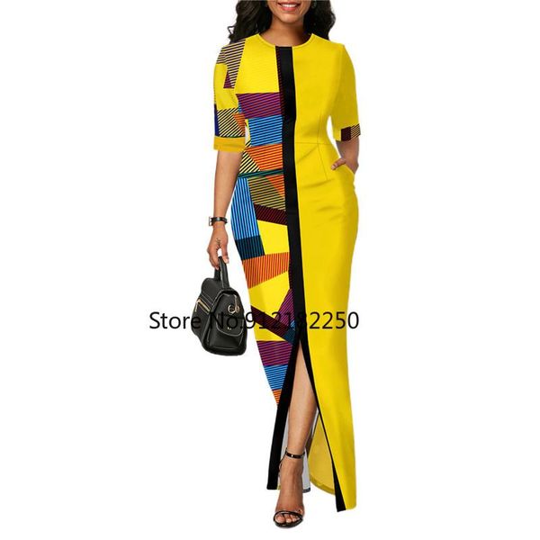 casual dresses ladies fashion half sleeve dress women elegant round collar geometric printing splicing temperament maxi for ball party, Black;gray
casual dresses ladies fashion half sleeve dress women elegant round collar geometric printing splicing temperament maxi for ball party, Black;gray