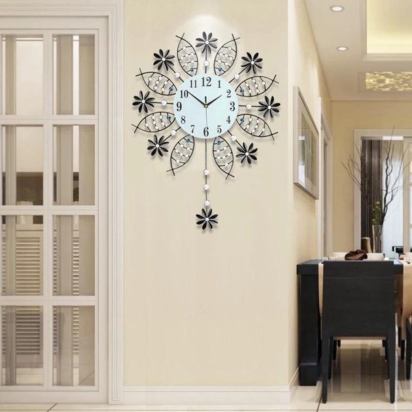 wall clocks 3d big swing clock modern design watches living room 74pcs diamonds wrought iron silent fish and flower
wall clocks 3d big swing clock modern design watches living room 74pcs diamonds wrought iron silent fish and flower