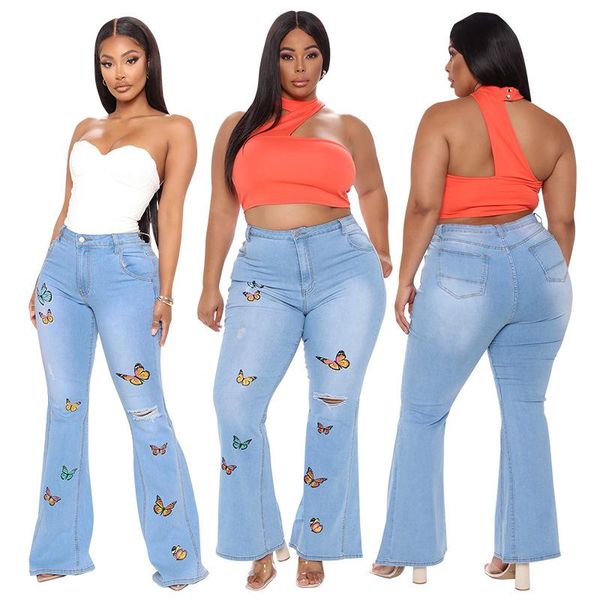 women's jeans baggy women butterfly embroidered distressed plus size high waist wide leg pant flared slim y2k boyfriend trousers xl, Blue
women's jeans baggy women butterfly embroidered distressed plus size high waist wide leg pant flared slim y2k boyfriend trousers xl, Blue
