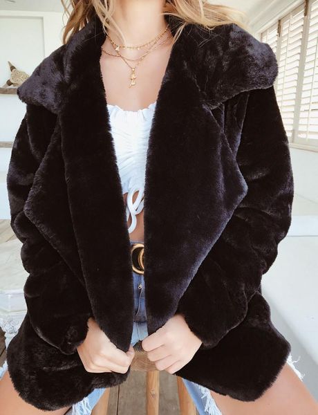 women's wool & blends 2021 fashion autumn and winter coat plush lapel slim women elegant fall clothes for, Black
women's wool & blends 2021 fashion autumn and winter coat plush lapel slim women elegant fall clothes for, Black
