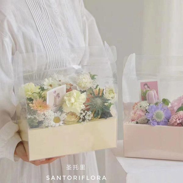portable pvc flower box bouquet packaging floral transparent arrangement cake single folding gift wrap
portable pvc flower box bouquet packaging floral transparent arrangement cake single folding gift wrap