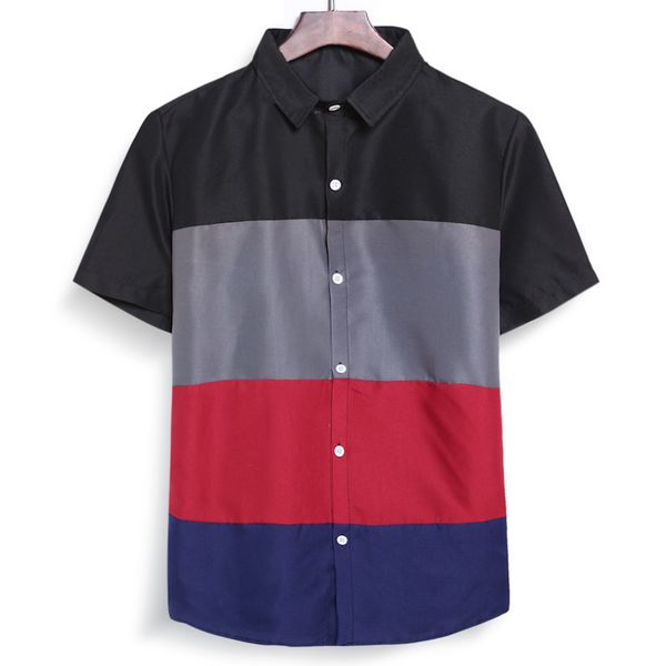 boutique fashion shirt 2021 men's short sleeve splicing trend contrast casual lapel, White;black
boutique fashion shirt 2021 men's short sleeve splicing trend contrast casual lapel, White;black