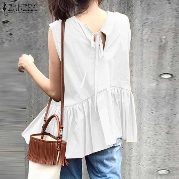 women's blouses & shirts blouses vintage solid ruffle summer blouse casual sleeveless tank tunic female lace-up blusas plus size ch q7, White
women's blouses & shirts blouses vintage solid ruffle summer blouse casual sleeveless tank tunic female lace-up blusas plus size ch q7, White
