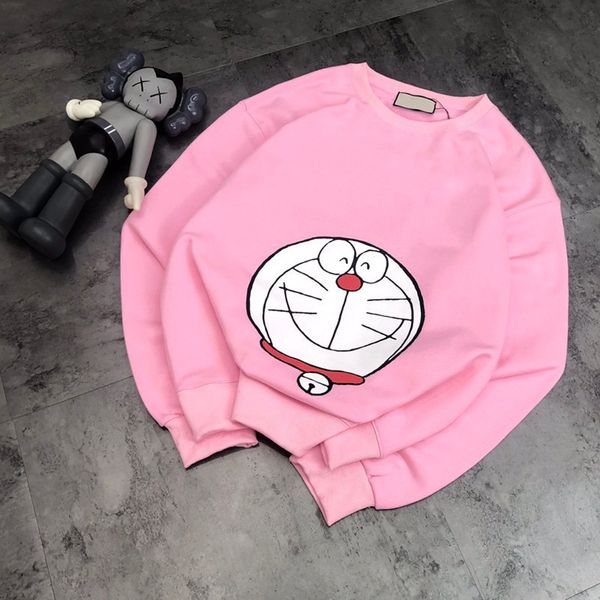 21 years' early spring new lovers' age reducing jingdang cat letter printing casual round neck sweater, Black
21 years' early spring new lovers' age reducing jingdang cat letter printing casual round neck sweater, Black